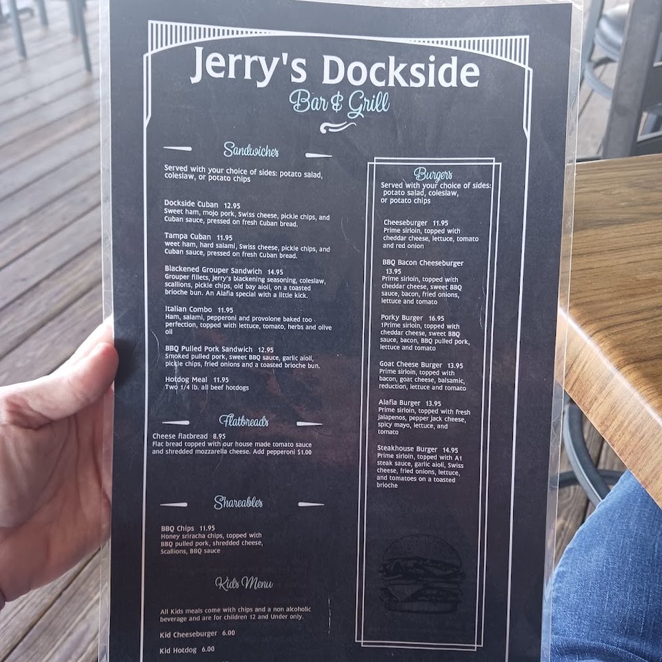 Menu page with salads and shareables.